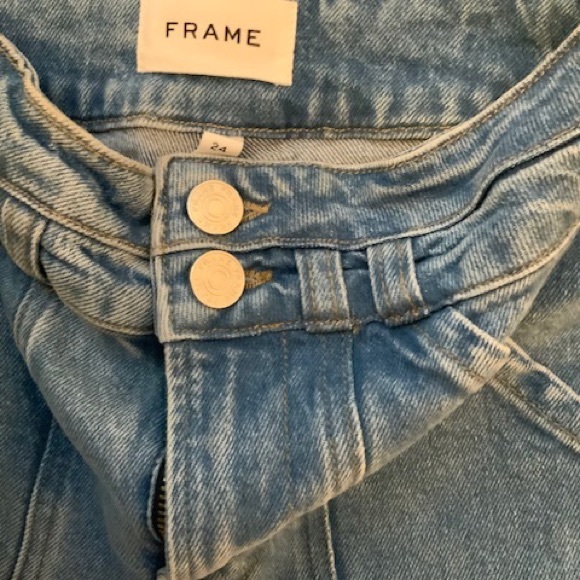 Frame Spring 2022 Double button Flare leg Jean in washed denim never - Picture 5 of 5